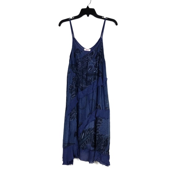 Scandal Italy Blue Flowy Silk Dress - Picture 5 of 15